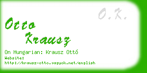 otto krausz business card
