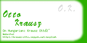 otto krausz business card